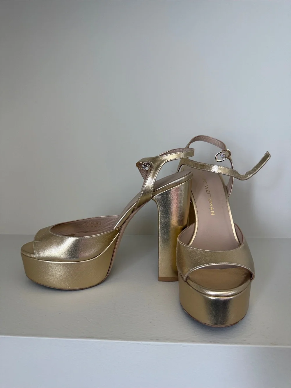 Stuart Weitzman Gold Platform Sandals